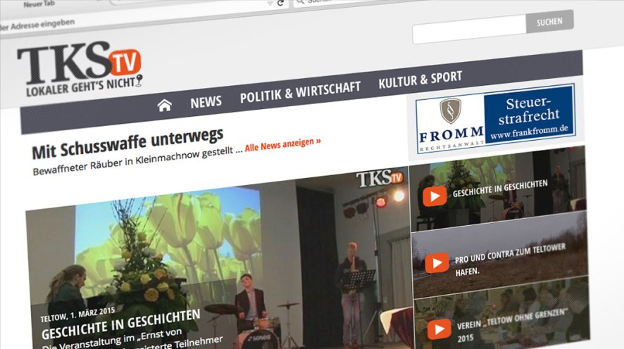 TKS-TV Startseite mit Video-Slider TKS-TV Startseite mit Video-Slider